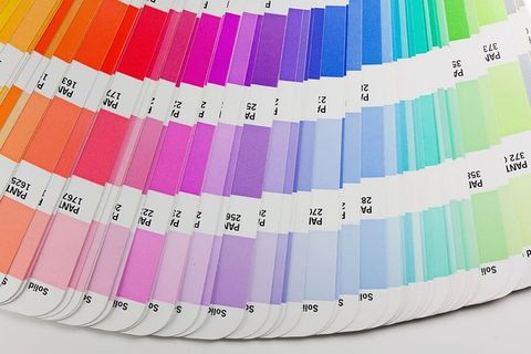 各种颜色图表，彩扇，潘通，油墨，浓缩，颜料，选择，梯度