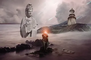 幻想, 景观, 奇幻景观, 海, 自然, 雾, 有雾, 神秘