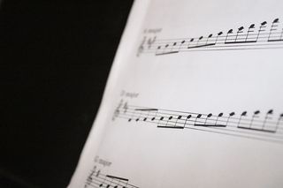 音乐，黑白，音阶，音符，乐谱，乐谱，音符，纸张