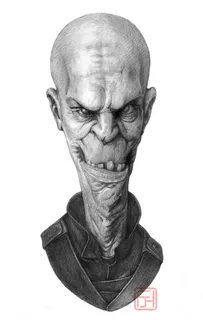 人物，素描，圆珠笔，人物，素描，一个人，剃光头，只有男人，成年人