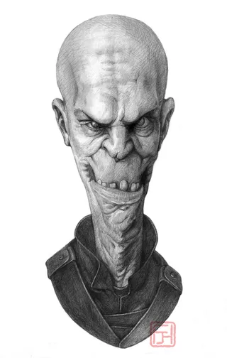 人物，素描，圆珠笔，人物，素描，一个人，剃光头，只有男人，成年人