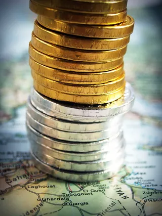 硬币，黄金，现金，孤立，塔，经济，利率，业务