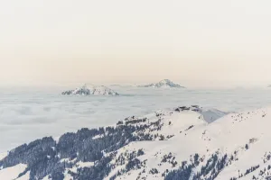 山峰，有盖，雪，照片，下雪，季节，山，山