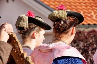 人，女人，服装，庆祝，快乐，盖子，传统，头像