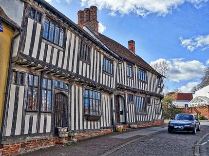 lavenham, 半木结构, 房子, 中世纪, 立面, 建设, 传统的, 年份