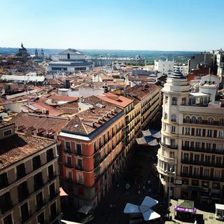 马德里，城市，西班牙，街道，建筑，城市，顶视图，欧洲