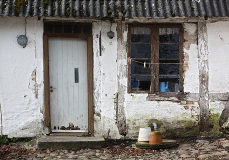 房子, 老, 建设, 架构, 立面, 衰变, 窗口, 风化