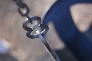 金属、链条、特写、选择性聚焦、连接、强度、无人、高角度视图