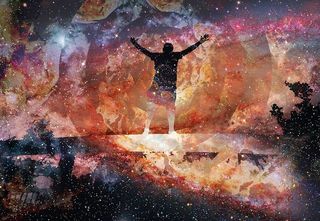 人，自然，抽象，绘画，提升，空间，三部曲，视觉