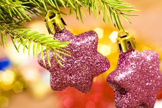 背景, 球, 玩具, 蓝色, 模糊, 光明, 庆祝活动, 圣诞节