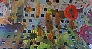 鹿特丹，市场大厅，颜色，天花板，房屋，建筑结构，建筑，建筑外观