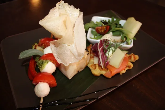 番茄片，开胃菜盘，零碎，吃，地中海，餐厅，美食，美食