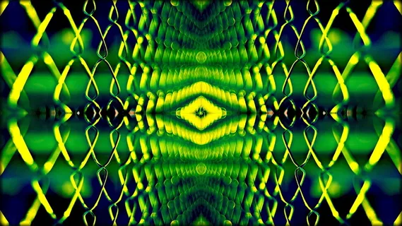 绿色, 黄色, 错觉字符串, 波普艺术, 编辑, 镜像, 链环, 栅栏