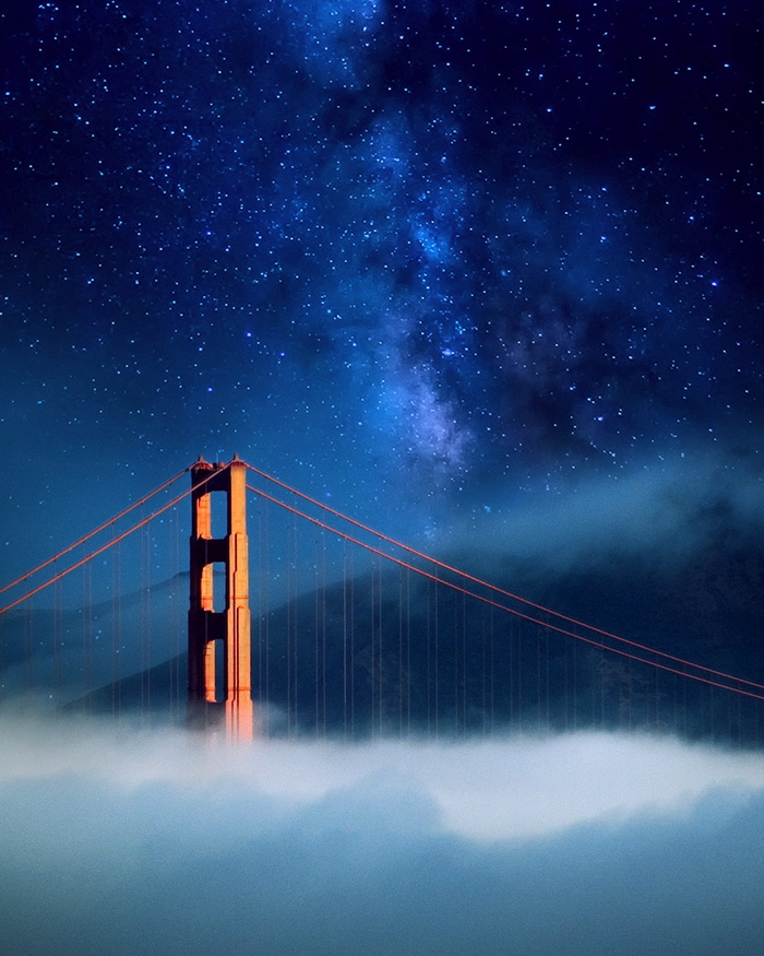 bridge，american，yes，sky，connection，night，star-space，bridge-人造结构