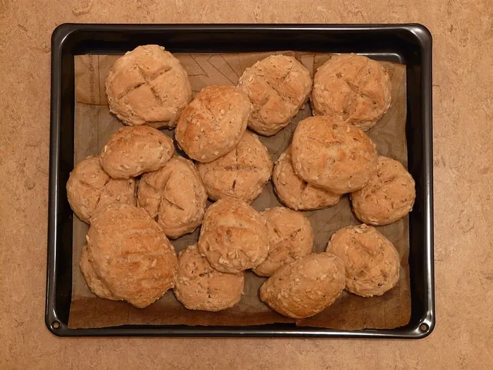 面包卷，面包，烘焙，食用，食物，酥脆，烤盘