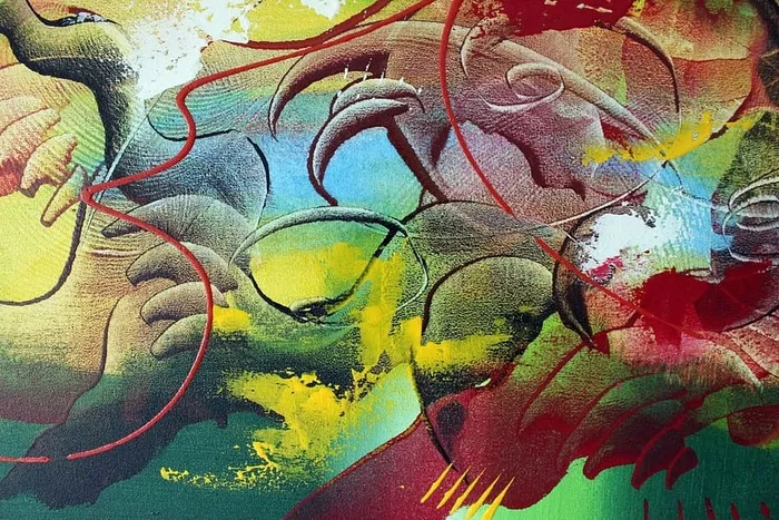 明亮抽象绘画艺术背景的细节