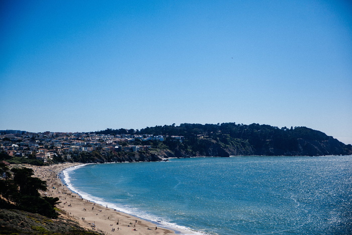 旧金山, 美国, 贝克海滩, 金门大桥, 海滩, 海岸线, 房屋, 海洋