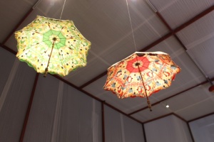 雨伞，广东，复古，低视角，悬挂，照明设备，保护，室内
