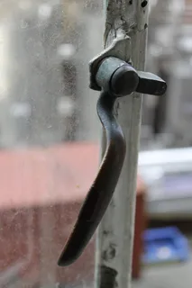 窗户，门闩，工厂，旧，聚焦前景，特写，金属，无人