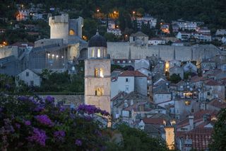 黄昏、苏尼特、杜布罗夫尼克、克罗地亚、旅游、城市、古代、古老