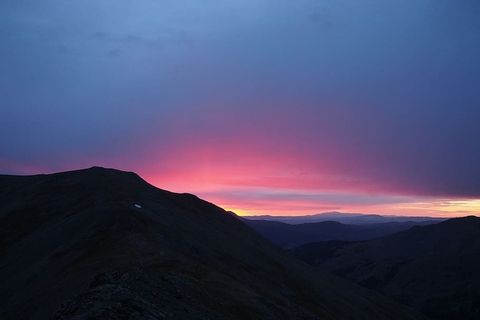 棕色、山脉、金色、小时、自然、风景、云、天空