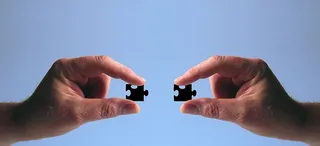 二，黑色，金属碎片，手，保持，拼图，手指，适合