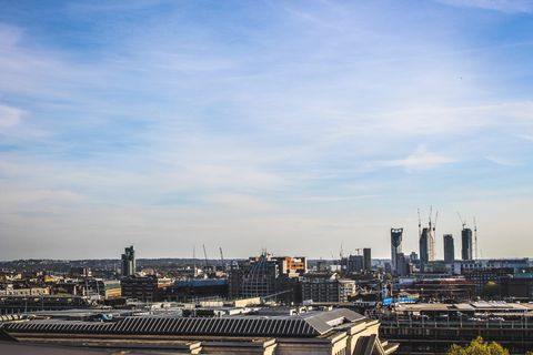 伦敦, 英国, 多云, 一天, 光明, 景观, 查看, 下午