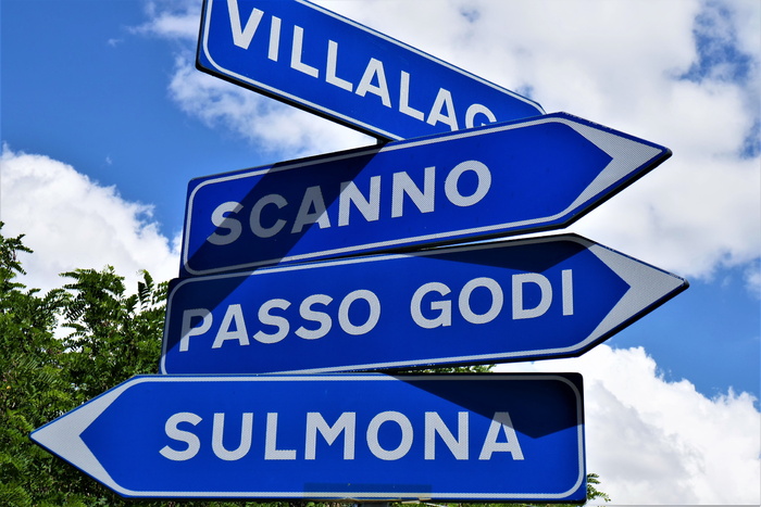 目录，标志，hinweisschilder，路标，方向，注释，箭头，意大利