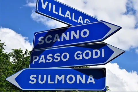 目录，标志，hinweisschilder，路标，方向，注释，箭头，意大利