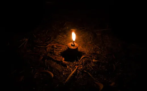 印度、库达尔、森林、灯光、灯具、微光、燃烧、火灾