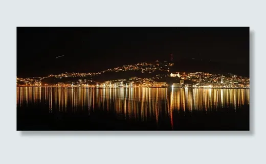 夜间城市，惠灵顿，夜间摄影，照明，镜像，水，反射，夜间