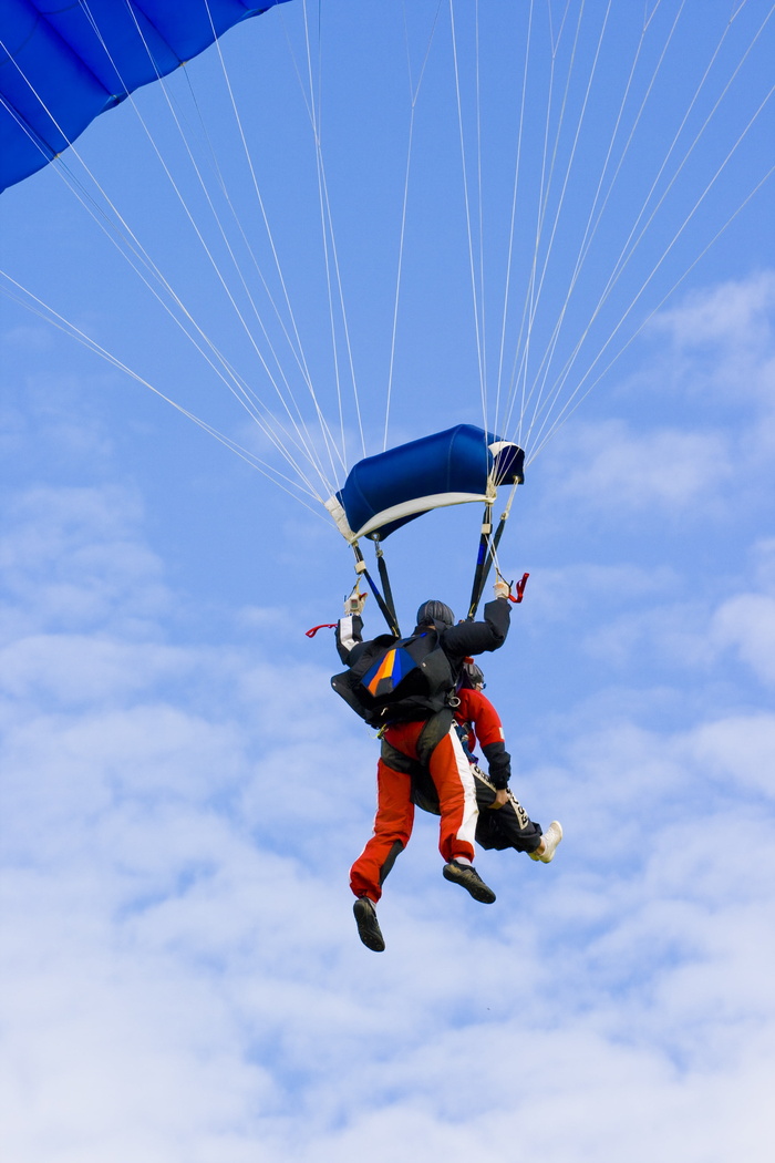 fallschirm、sport、bewegung、luft、schirm、menschen、zwei、paar