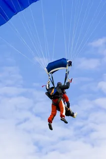 fallschirm、sport、bewegung、luft、schirm、menschen、zwei、paar