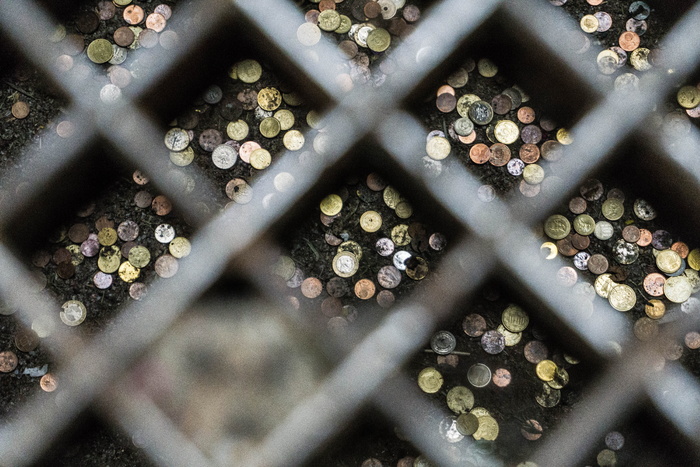 硬币，格栅，教堂，钢格栅，金属，栅栏，图案，背景