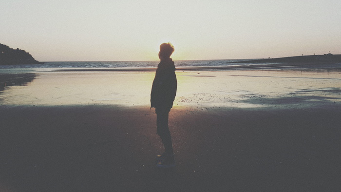 韩国, 仁川, eurwangni 海滩, 日落, 暮光之城, 海洋, 海滩, 男人