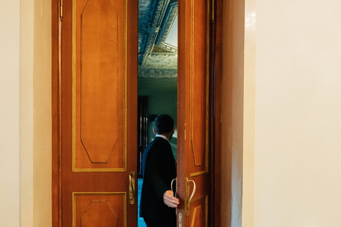 门，开门，包括，入口，站着，一个人，真实的人，生活方式