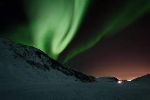 极光，北极光，北极光，绿色，现象，北极光，北极光