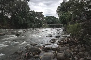 印尼，茂物，河流，水，石头，自然，肮脏，国家
