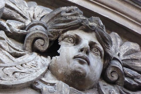 浮雕、正面、灰泥、废墟、痴呆、空置、哀悼、纪念碑