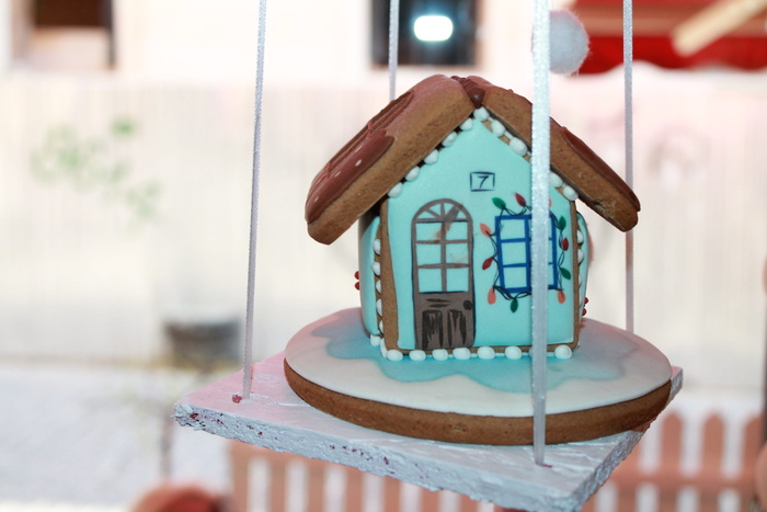 姜饼、小屋、装饰品、素描、间隙、礼物、聚焦前景、特写