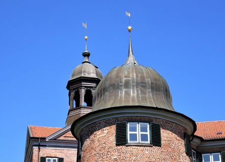 城堡，城堡塔，钟楼，气象公鸡，尤廷，梅克伦堡，德国，建筑