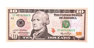 美元，钞票，10，10，白色，银行，纸币，银行