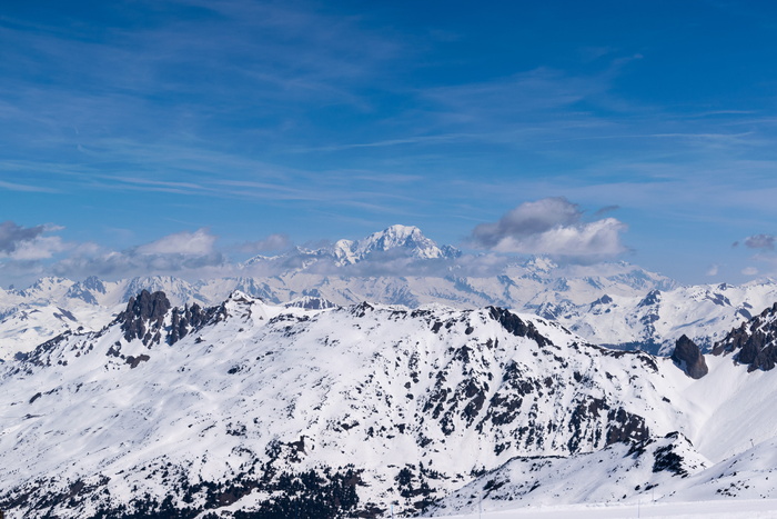 法国，瓦尔·索伦斯，勃朗，勃朗峰，雪，冬天，天空，山