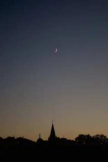 新月，新月，月亮，夜晚，时间，建筑，建筑，结构