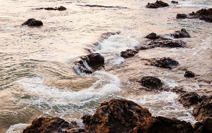 水飞溅，岩石，海洋，海洋，水，波浪，自然，波浪