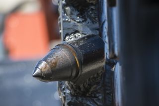 提示，机械，挖掘机，机械经纪人，金属，特写，管道，聚焦前景