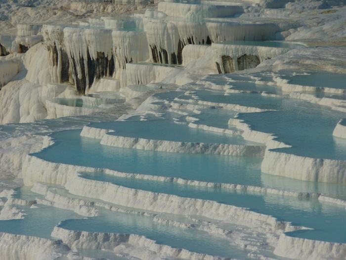 ice berg摄影，pamukkale，石灰烧结阶地，钙，联合国教科文组织，石灰石，土耳其，景观