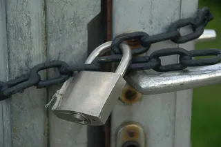 城堡、链条、挂锁、安全、封闭、封闭、至、金属