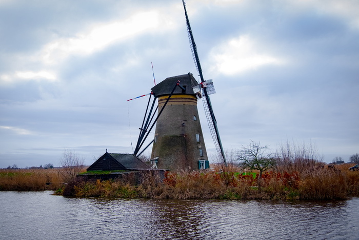 荷兰，kinderdijk，景观，荷兰，云天，天空，水，可再生能源