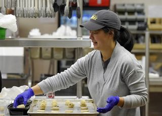 饼干，巧克力片，制作，烘焙，新鲜，糕点，厨房，托盘